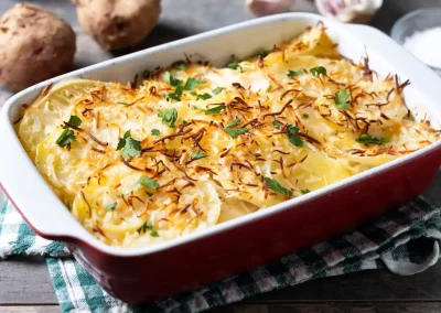 Gratin de patatas con queso en las recetas de soy50plus