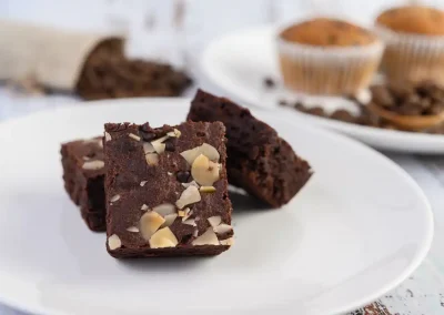 merienda con brownies de chocolate receta de soy50plus