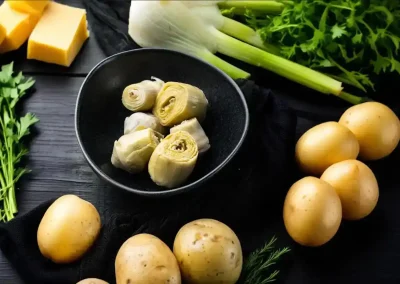 patatas alcachofas e hinojo. Receta para Navidades y sana. Receta de verduras. Recetas de soy50plus