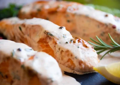 Trozos de salmon a la crema, receta de soy50plus