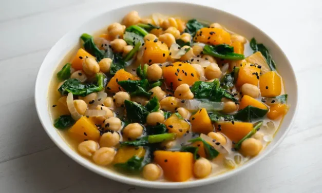 Garbanzos con calabaza y espinacas